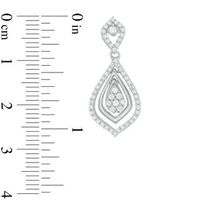0.70 CT. T.W. Diamond Triple Teardrop Earrings in 10K White Gold|Peoples Jewellers
