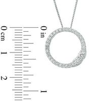 Ever Us™ CT. T.W. Two-Stone Diamond Open Circle Pendant in 14K White Gold