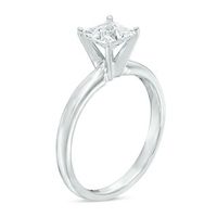 CT. Certified Princess-Cut Diamond Solitaire Engagement Ring in 14K White Gold (J/I3)|Peoples Jewellers