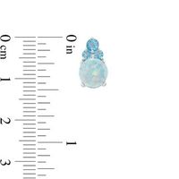 Lab-Created Opal and Swiss Blue Topaz Trio Pendant and Drop Earrings Set in Sterling Silver|Peoples Jewellers