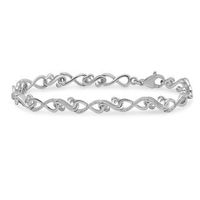 Open Hearts by Jane Seymour™ 0.15 CT. T.W. Diamond Infinity Bracelet in Sterling Silver - 7.5"|Peoples Jewellers