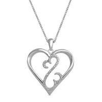 Open Hearts by Jane Seymour™ 0.04 CT. T.W. Diamond Heart Pendant in Sterling Silver|Peoples Jewellers