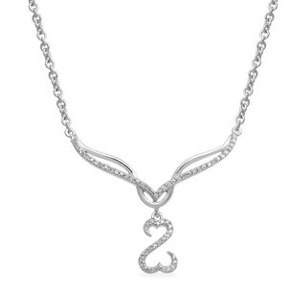 Open Hearts by Jane Seymour™ 0.07 CT. T.W. Diamond Twist Necklace in Sterling Silver - 17"|Peoples Jewellers