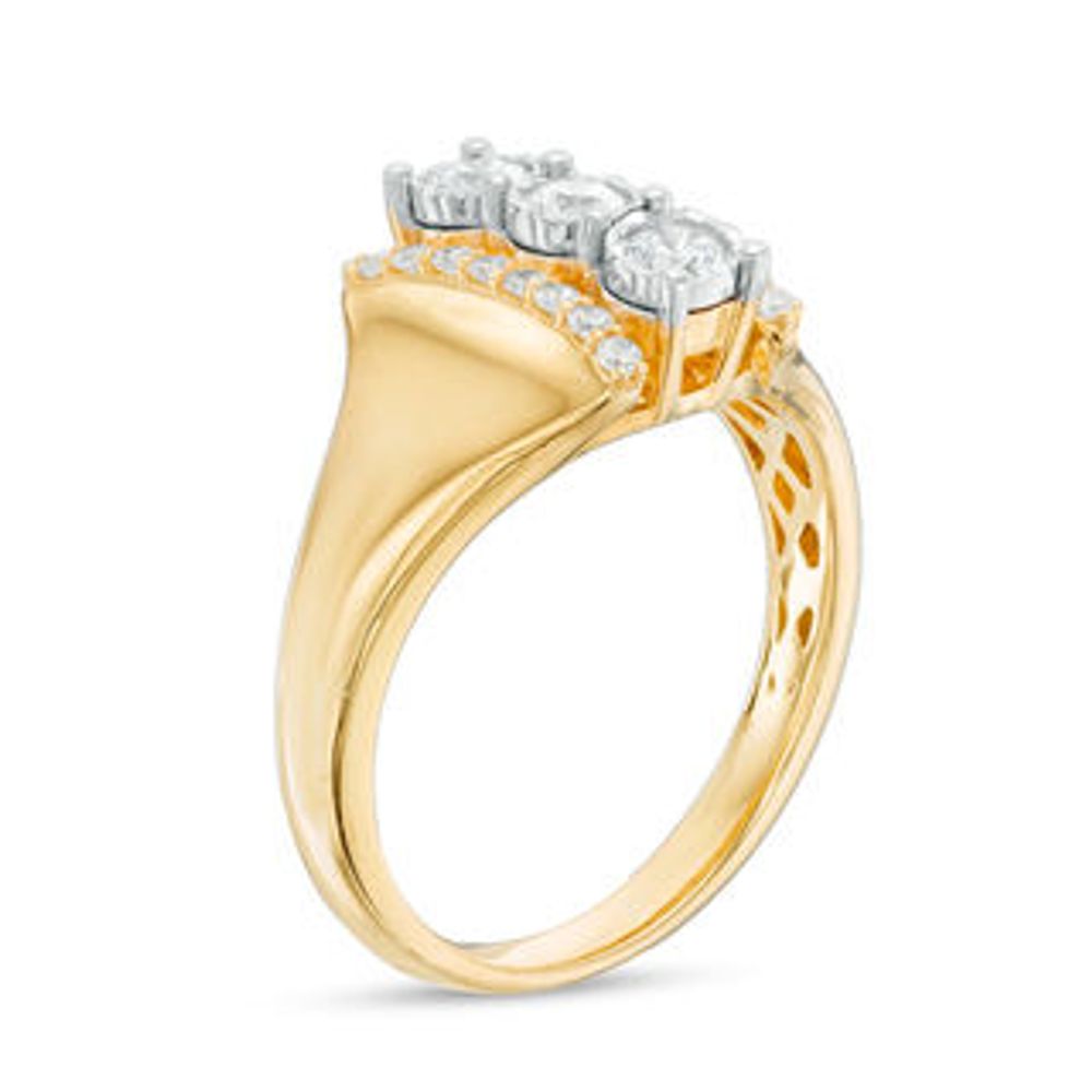 0.45 CT. T.W. Diamond Past Present Future® Linear Ring in 14K Gold|Peoples Jewellers