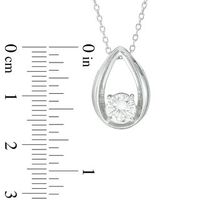 6.0mm Lab-Created White Sapphire Teardrop Pendant in Sterling Silver|Peoples Jewellers