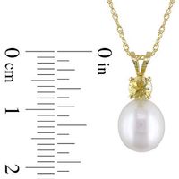 8.0-8.5mm Baroque Freshwater Cultured Pearl and Citrine Pendant in 14K Gold-17"|Peoples Jewellers