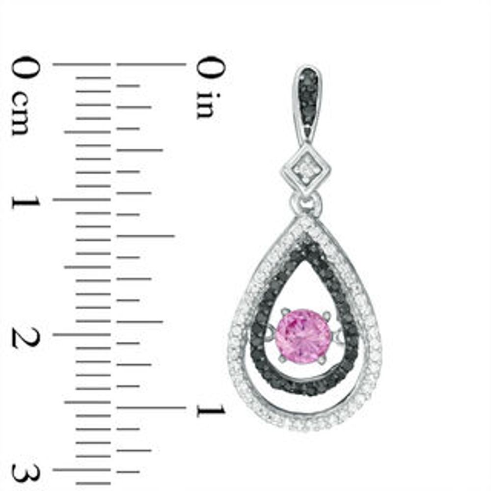 Unstoppable Love™ Lab-Created Pink Sapphire and 0.45 CT. T.W. Diamond Teardrop Earrings in Sterling Silver|Peoples Jewellers