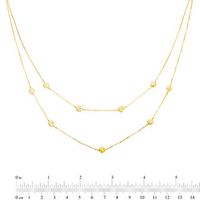 Made in Italy Hammered Ball Station Double Strand Necklace in 10K Gold|Peoples Jewellers