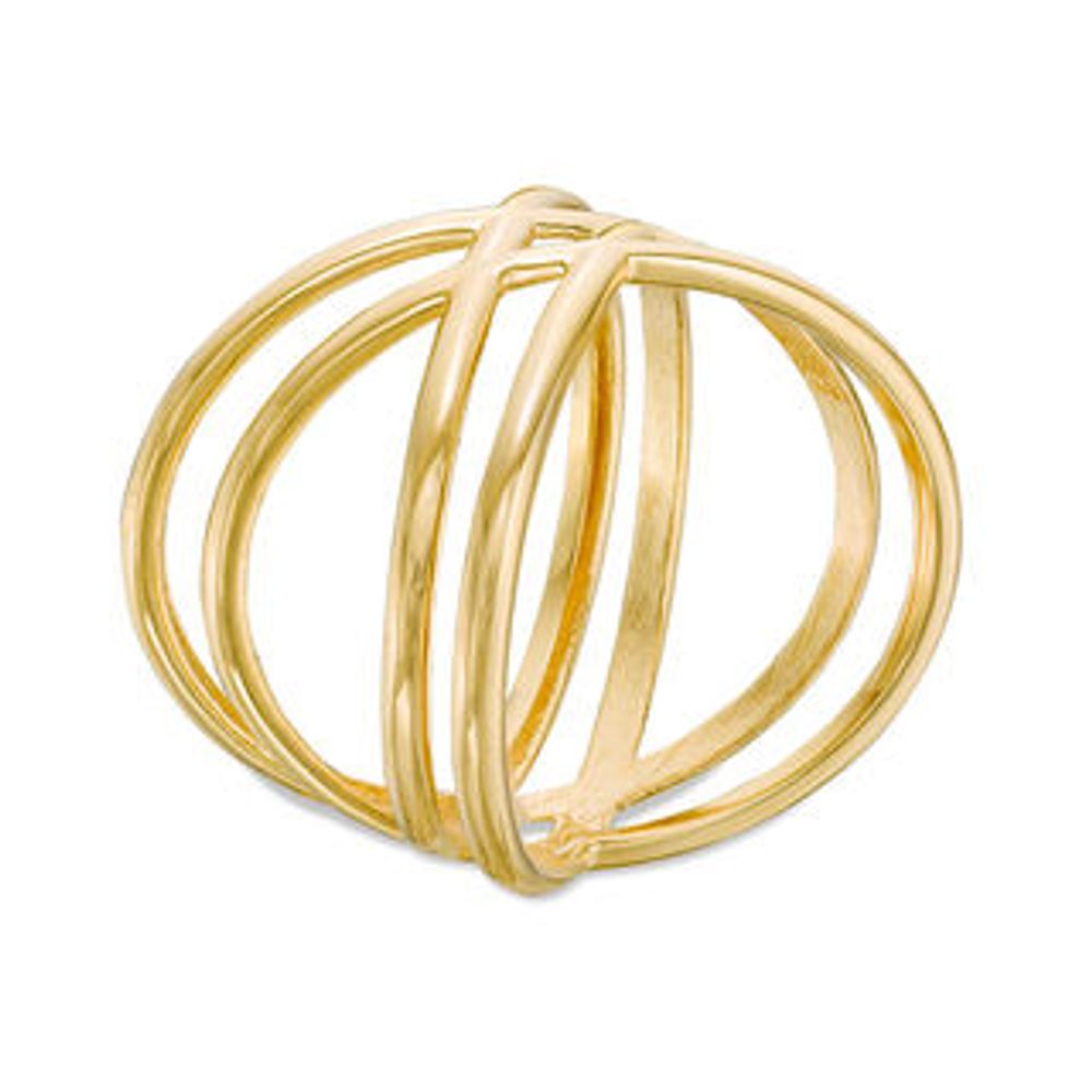 Double Orbit "X" Ring in 10K Gold|Peoples Jewellers