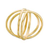 Double Orbit "X" Ring in 10K Gold|Peoples Jewellers
