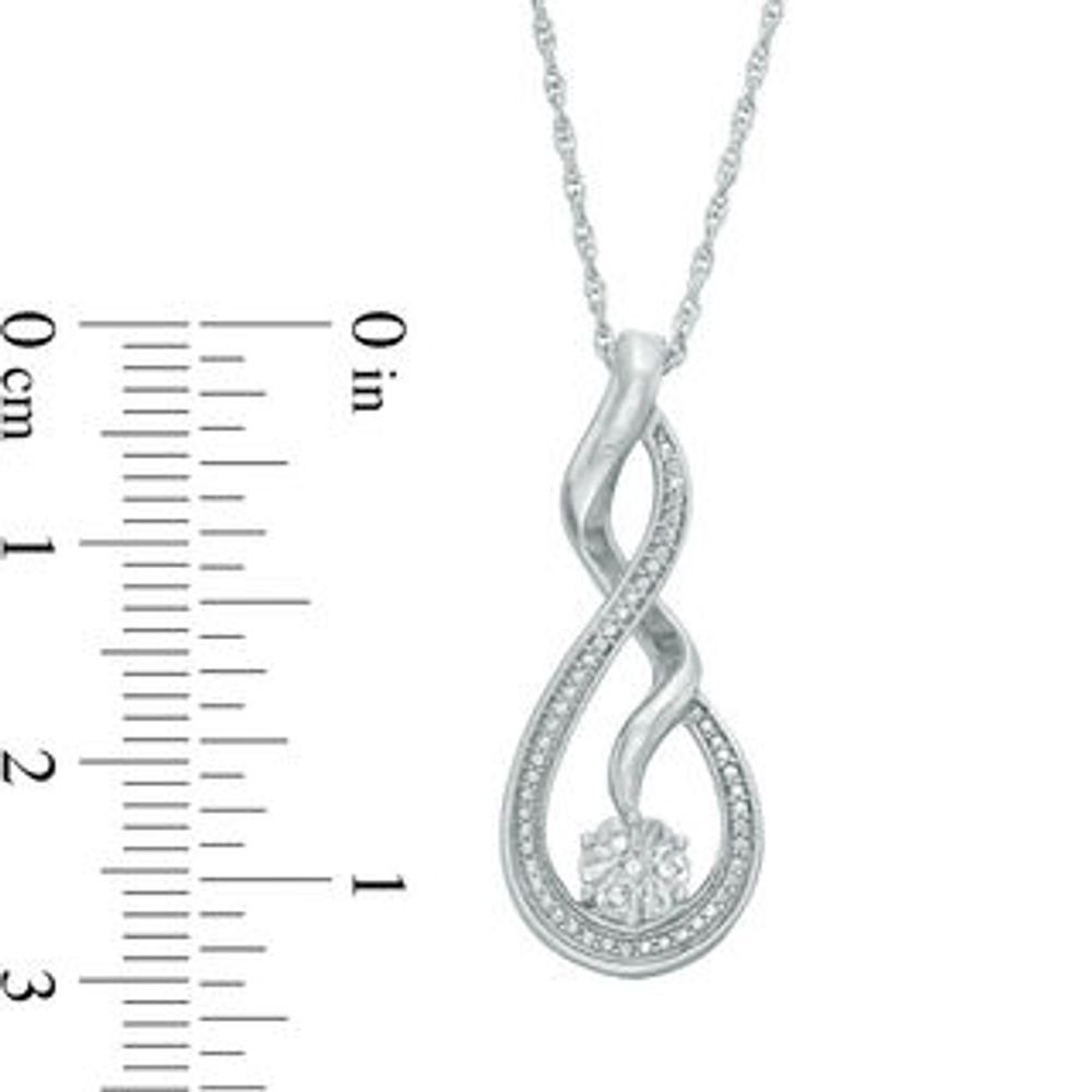 Diamond Accent Twist Pendant in Sterling Silver|Peoples Jewellers