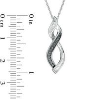 Enhanced Black and White Diamond Accent Twist Flame Pendant in Sterling Silver|Peoples Jewellers