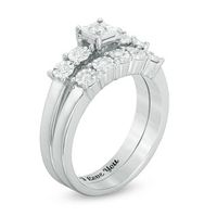 1/8 CT. T.W. Diamond Five Stone Bridal Set in Sterling Silver (1 Line)|Peoples Jewellers