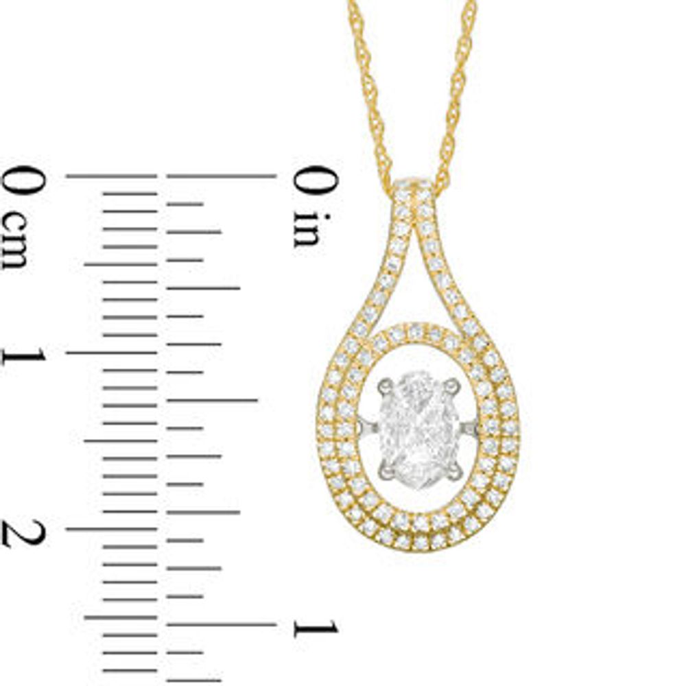 Unstoppable Love™ 0.50 CT. T.W. Composite Diamond Split Oval Frame Pendant in 14K Two-Tone Gold|Peoples Jewellers