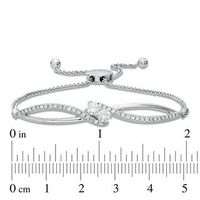 Ever Us™ CT. T.W. Two-Stone Diamond Bypass Bolo Bracelet in 14K White Gold