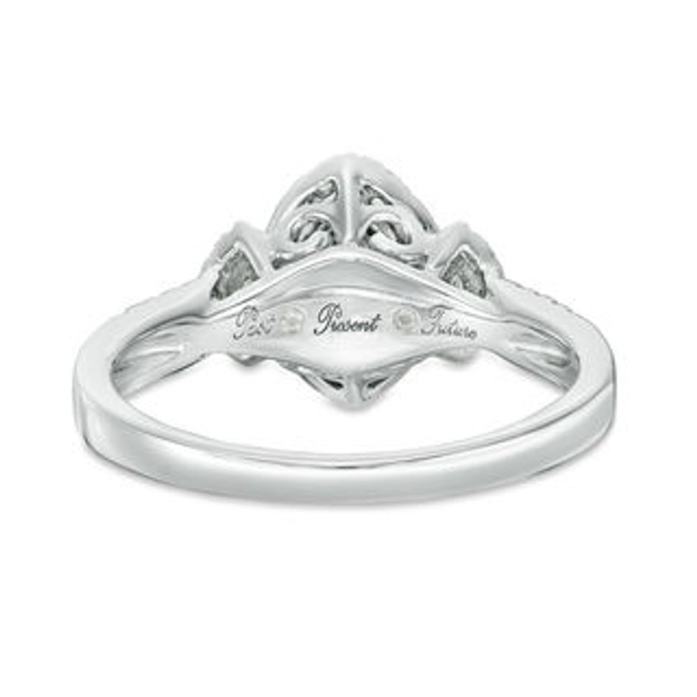 0.45 CT. T.W. Marquise Diamond Past Present Future® Frame Engagement Ring in 10K White Gold|Peoples Jewellers