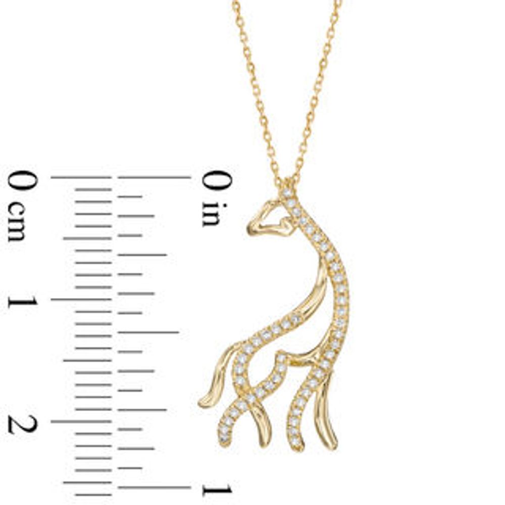 0.10 CT. T.W. Diamond Giraffe Pendant in 10K Gold - 17"|Peoples Jewellers