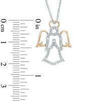 Diamond Accent Angel Pendant in Sterling Silver and 14K Gold|Peoples Jewellers