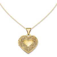 Heart Scroll Locket in 14K Gold|Peoples Jewellers