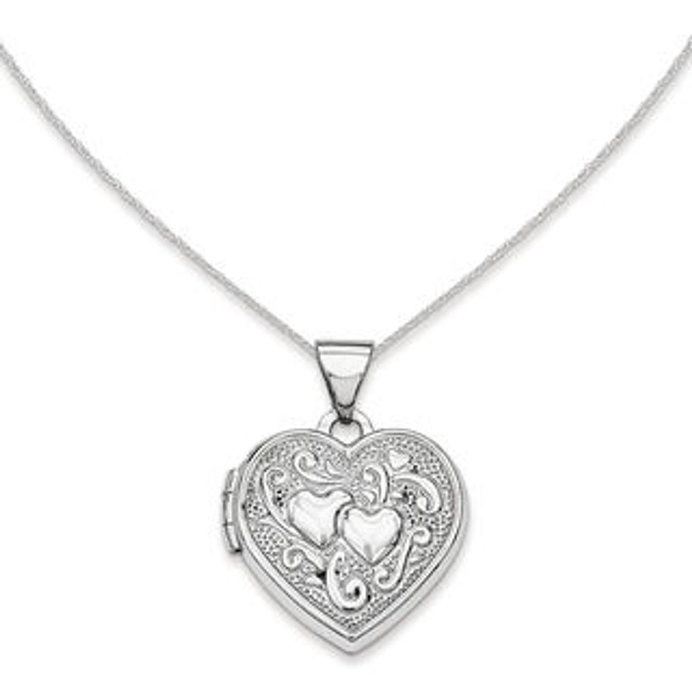 Heart Locket in 14K White Gold|Peoples Jewellers