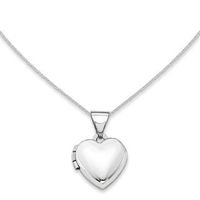 Polished Mini Heart Locket in 14K White Gold|Peoples Jewellers