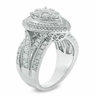 2.00 CT. T.W. Composite Diamond Pear-Shaped Frame Engagement Ring in 14K White Gold|Peoples Jewellers