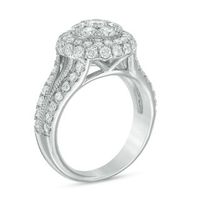 2.00 CT. T.W. Composite Diamond Frame Split Shank Engagement Ring in 14K White Gold|Peoples Jewellers