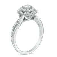 0.45 CT. T.W. Diamond Scallop Frame Engagement Ring in 10K White Gold|Peoples Jewellers