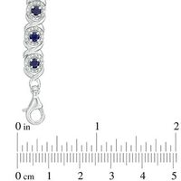 Lab-Created Blue Sapphire and 0.18 CT. T.W. Diamond Bracelet in Sterling Silver - 7.25"|Peoples Jewellers