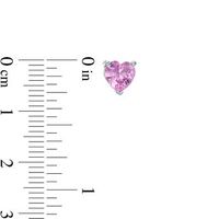 5.0mm Lab-Created Pink Sapphire and 0.18 CT. T.W. Diamond Stud Earrings and Fan Drop Jackets in Sterling Silver|Peoples Jewellers