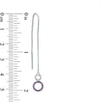 Amethyst Circle Threader Earrings in Sterling Silver|Peoples Jewellers