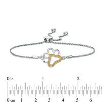 Citrine Paw Print Bolo Bracelet in Sterling Silver - 9.5"|Peoples Jewellers