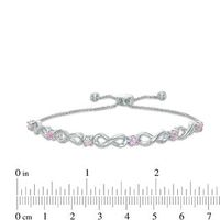 Lab-Created Pink Sapphire Infinity Bolo Bracelet in Sterling Silver - 9.5"|Peoples Jewellers