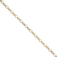 Oval Link Adjustable Anklet in 14K Gold - 10"|Peoples Jewellers