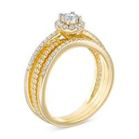 0.30 CT. T.W. Diamond Frame Rope Shank Bridal Set in 10K Gold|Peoples Jewellers