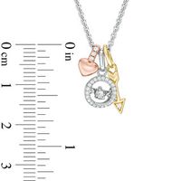 Unstoppable Love™ 0.12 CT. T.W. Diamond Charm Pendant in Sterling Silver with 14K Two-Tone Gold Plate|Peoples Jewellers