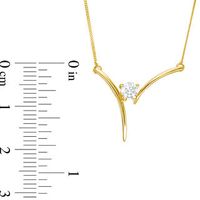 0.25 CT. Certified Canadian Diamond Solitaire Bypass Necklace in 14K Gold (I/I2)|Peoples Jewellers