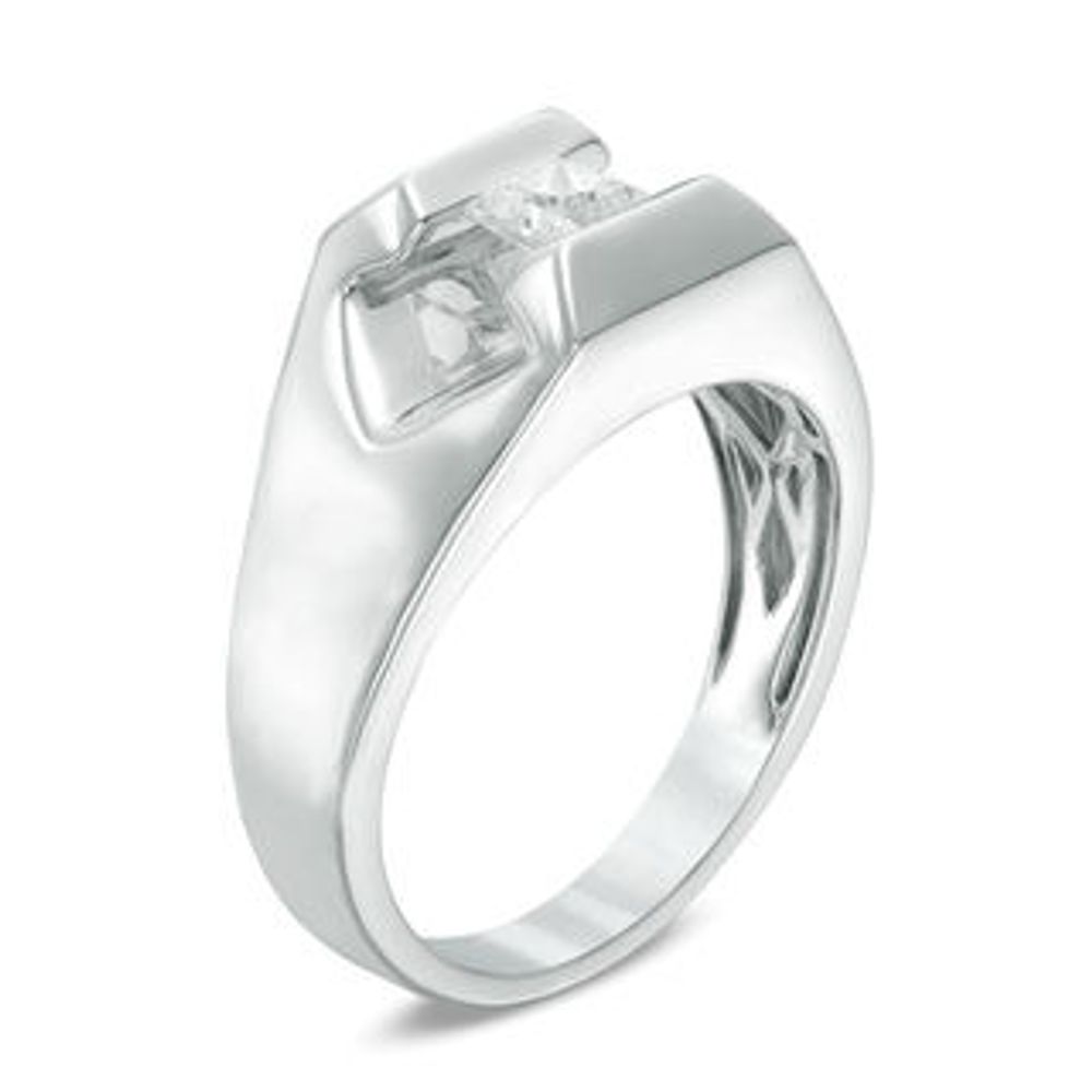 Men's 0.37 CT. Square Diamond Solitaire Ring in 10K White Gold|Peoples Jewellers