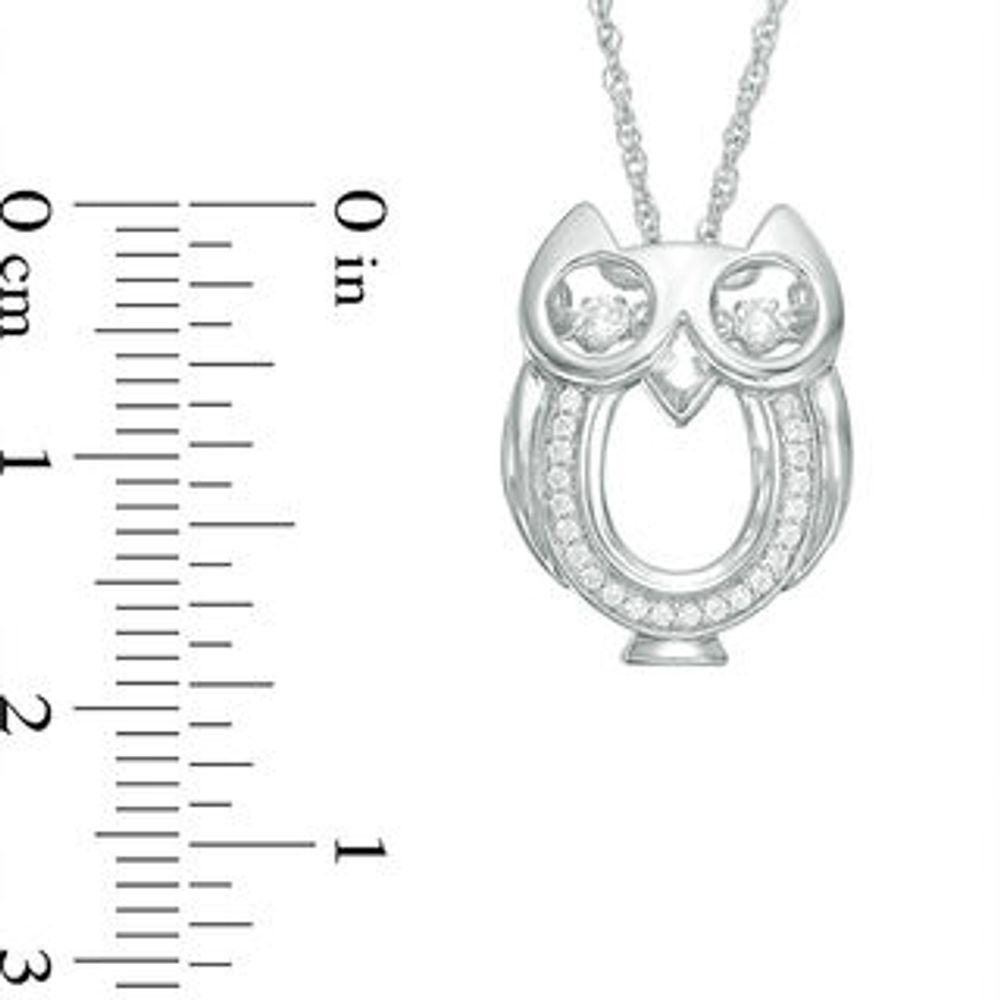 Unstoppable Love™ 0.12 CT. T.W. Diamond Owl Pendant in Sterling Silver|Peoples Jewellers