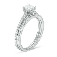 0.75 CT. T.W. Certified Canadian Diamond Bridal Set in Platinum (H/VS2)|Peoples Jewellers