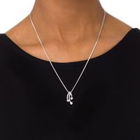 0.09 CT. T.W. Diamond Three Stone Drop Bolo Necklace in Sterling Silver - 30"|Peoples Jewellers