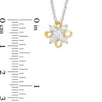 0.10 CT. T.W. Diamond Flower Pendant in 10K Two-Tone Gold|Peoples Jewellers