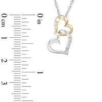 0.05 CT. T.W. Diamond Interlocking Hearts Pendant in 10K Two-Tone Gold|Peoples Jewellers