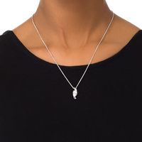 0.18 CT. T.W. Diamond Three Stone Bypass Bolo Necklace in Sterling Silver - 30"|Peoples Jewellers