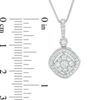 0.38 CT. T.W. Diamond Tilted Double Cushion Frame Pendant in 10K White Gold|Peoples Jewellers