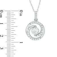 0.33 CT. T.W. Diamond Swirl Frame Pendant in 10K White Gold|Peoples Jewellers