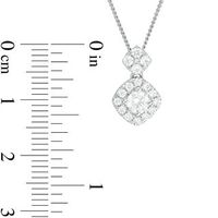 0.50 CT. T.W. Certified Canadian Diamond Tilted Square Frame Pendant in 14K White Gold (I/I2) - 17"|Peoples Jewellers