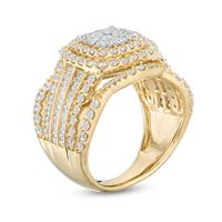 2.00 CT. T.W. Composite Diamond Cushion Frame Multi-Row Ring in 10K Gold|Peoples Jewellers