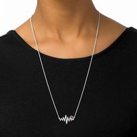 Diamond Accent Heartbeat Bolo Necklace in Sterling Silver and 10K Rose Gold - 30"|Peoples Jewellers