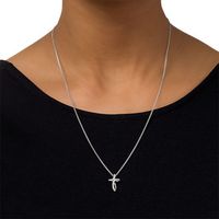 Diamond Accent Loop Cross Bolo Necklace in Sterling Silver - 30"|Peoples Jewellers